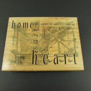 Home Warms The Heart Collage Rubber Stamp